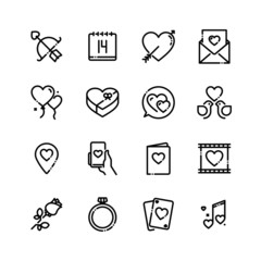 Valentine's Day icons set