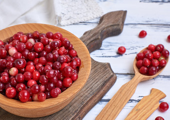 red berries of ripe lingonberries