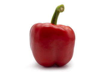 red sweet bell pepper or capsicum on white background. (clipping path)