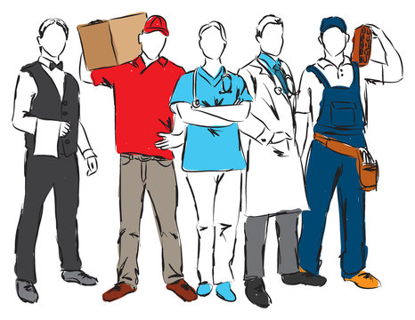 careers professional occupations illustration A