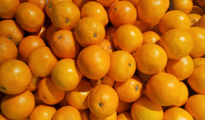 Fresh tropical mandarin orange in the market.