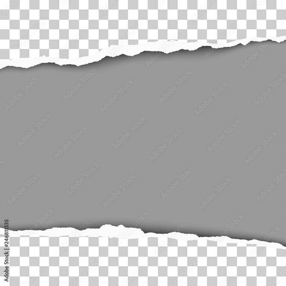 Wall mural snatched middle of transparent paper which edges have soft shadow. hole has dark gray background. ve