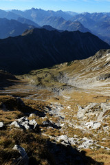 Fototapeta na wymiar Allgäuer Alpen - Blick vom Nebelhorn 