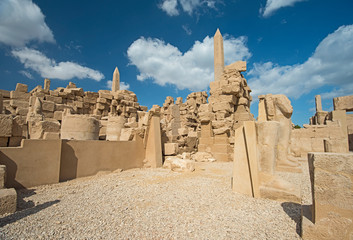 Courtyard and wall at ancient Egyptian Karnak Temple