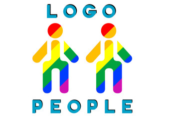 Figures of people and inscriptions on the logo