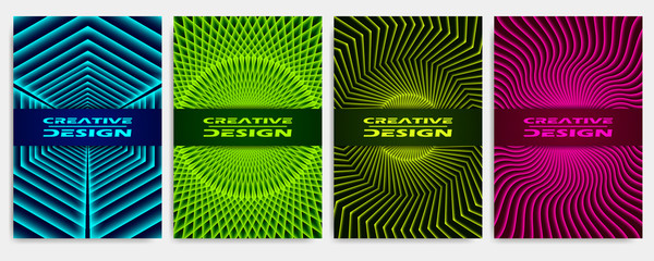 Covers modern abstract design templates set. Geometric compositions for flyer, banner, brochure and poster.
