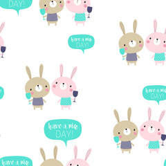 seamless bunny pattern