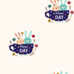 seamless bunny pattern