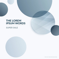 Abstract design of vector elements for graphic template. Modern background. Grey smooth circles for business branding, website sale, marketing, discount, offer.