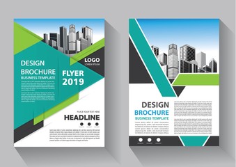 Business abstract vector template. Brochure design, cover modern layout, annual report, poster, flyer in A4 with colorful triangles, geometric shapes for tech, science, market with light background