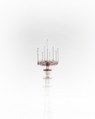 Foggy TV tower in Minsk, Belarus