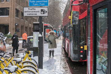 Snowy Islington, London, UK
