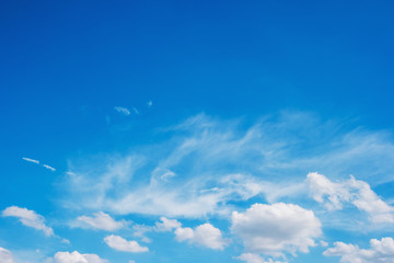 Blue sky with clouds for nature background.