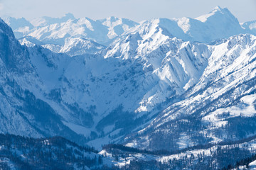 Obraz premium Winterlandschaft rund um die Steinplatte in Tirol