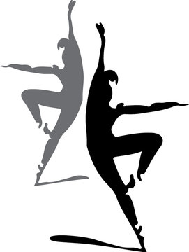 ballet dancers silhouette illustration