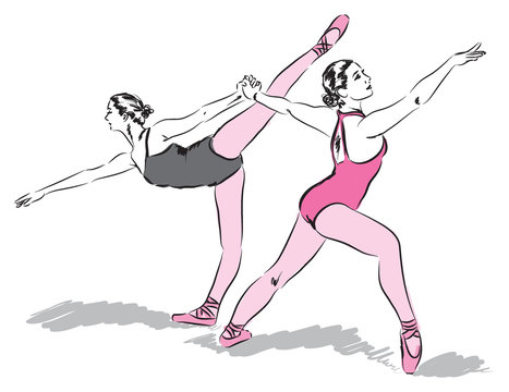 ballet dancers illustration