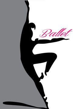  ballet dancer silhouette 4 pink lettering