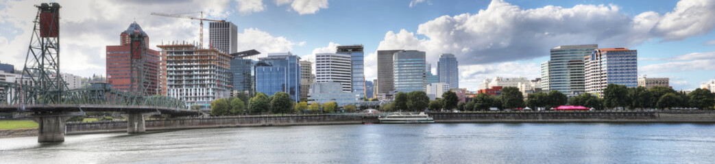 Panorama of Portland, Oregon by the Willamette River
