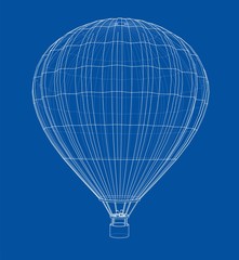 Fototapeta premium Outline hot air balloon