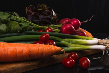 raw vegetables for salad