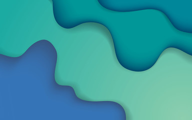 Green fluid abstract background. Minimal multi layers concept design vector.