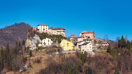Obraz premium Village of Pizzino in Taleggio valley near Brembana valley Bergamo