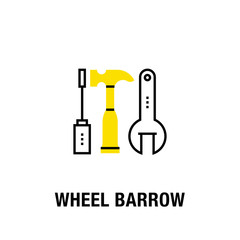 WHEEL BARROW ICON CONCEPT