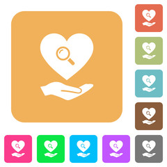 Dating service rounded square flat icons