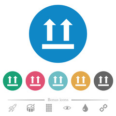 Side up sign flat round icons