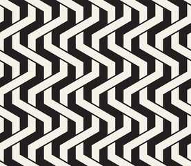 Vector seamless pattern. Modern abstract texture. Repeating geometric tiles from interlaced zigzag lines.