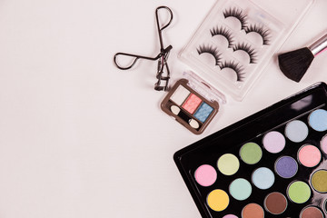 top view cosmetic beauty makeup