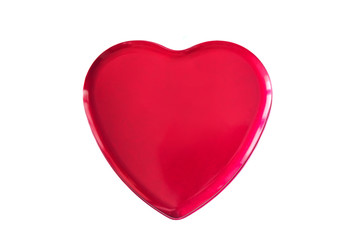 Red heart isolated on the white background
