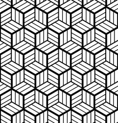 Seamless op art geometric pattern. 3D illusion.