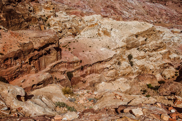 Hilly landscape on the antique site of Petra - Jordan