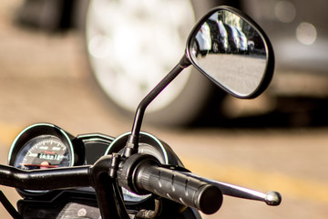 motorcycle's  rearview mirror