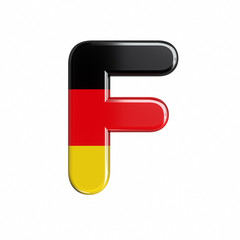 Germany flag letter F - Upper-case 3d german font - suitable for Germany, Berlin or Europe related subjects