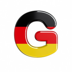 Germany flag letter G - Capital 3d german font - suitable for Germany, Berlin or Europe related subjects