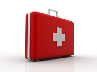 3d illustration first aid kit isolated on white background