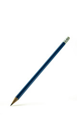 Close up yellow color wood pencil isolated on white