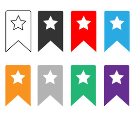 bookmark icon on white background. flat style. bookmark icon for your web site design, logo, app, UI. set bookmark icon symbol. bookmark ribbon sign.