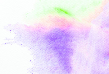 watercolor green pink purple art abstract background hand paint on white background