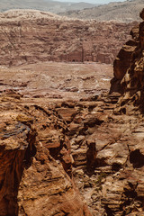 Hilly landscape on the antique site of Petra - Jordan