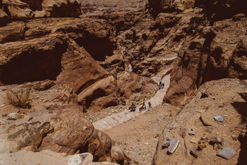 Hicking through Petra's Canyon and Mountains