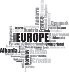 Europe lettering illustration