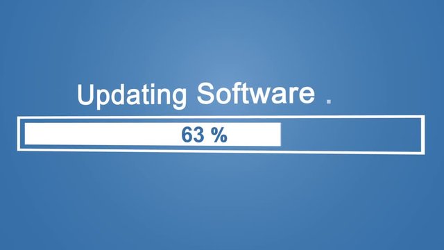 Update Software Process Animation Animation on Blue Background