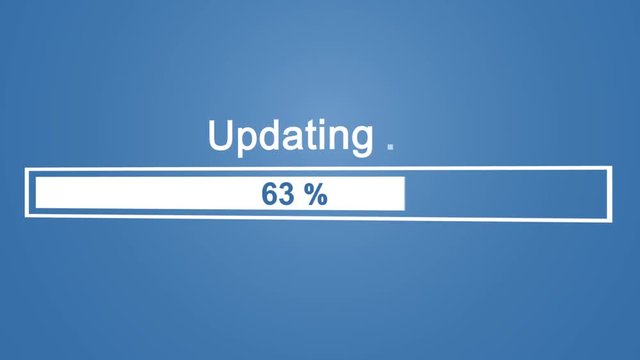Updating Process Animation on Blue Background