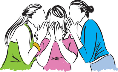women telling gossip illustration