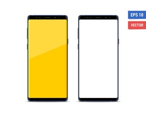 Realistic vector flat mock-up smartphone isolated on white background. Scale image any resolution
