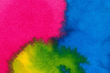 Abstract bright watercolor background. Smooth transitions from blue to green on textured paper