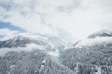 Snowy mountain landscape of Switzerland